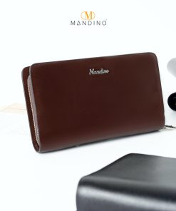 Alternative view of Ví cầm tay - Clutch 2 khoá da bò Nappa CT521 Nâu